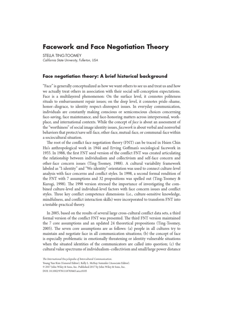 Understanding Facework in Communication | PDF | Anger | Forgiveness
