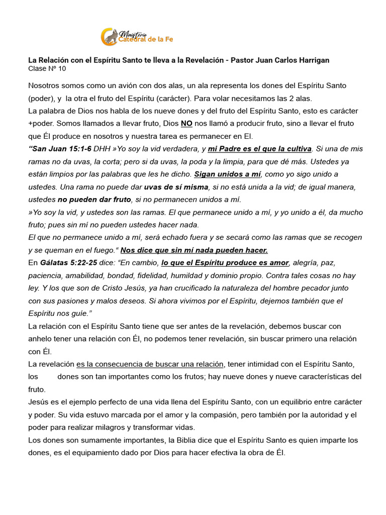 Relación con el Espíritu Santo y Fruto | PDF | Fruto Del Espiritu Santo ...