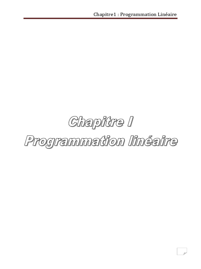 1.prog Linéaire | PDF | Optimisation linéaire | Optimisation mathématique