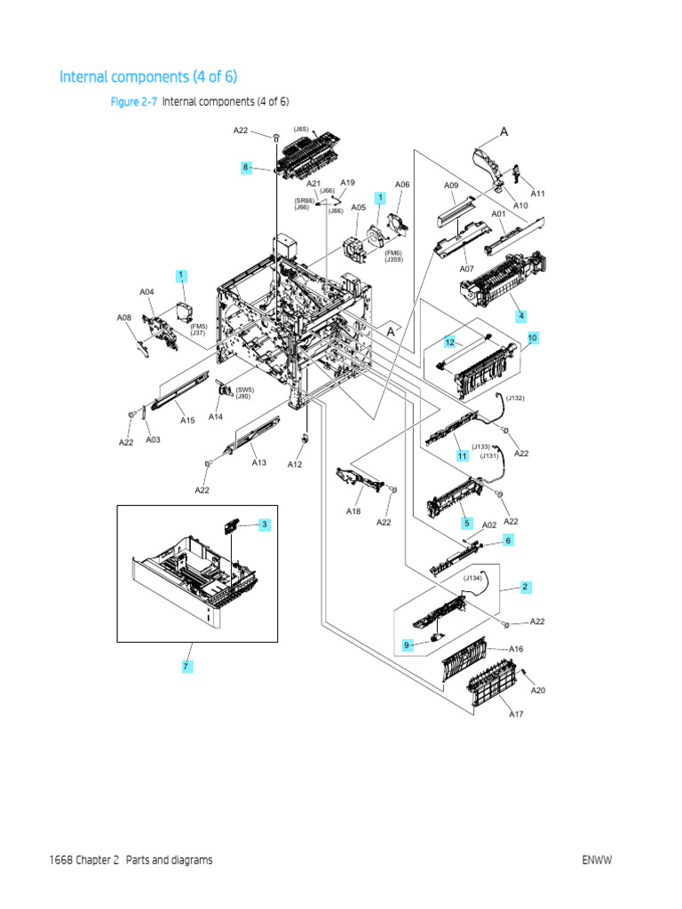 HP Color Laserjet Enterprise m681mfp Internal Components 4 of 6 | PDF ...