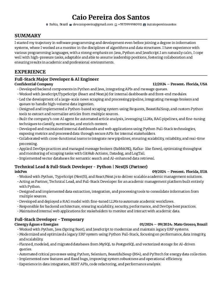 Caio Pereira - FullStack | PDF | Databases | Software Development