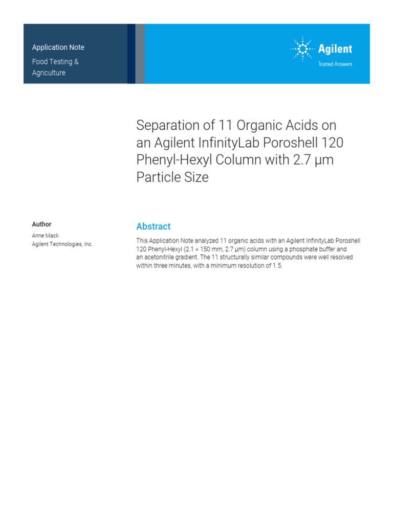 Acidi organici LC DAD | PDF | High Performance Liquid Chromatography | Acid