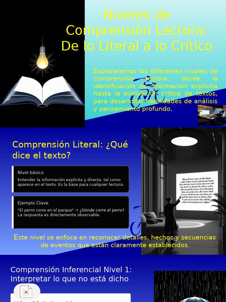 Niveles de Comprensión Lectora Explicados | PDF | Comprensión lectora ...