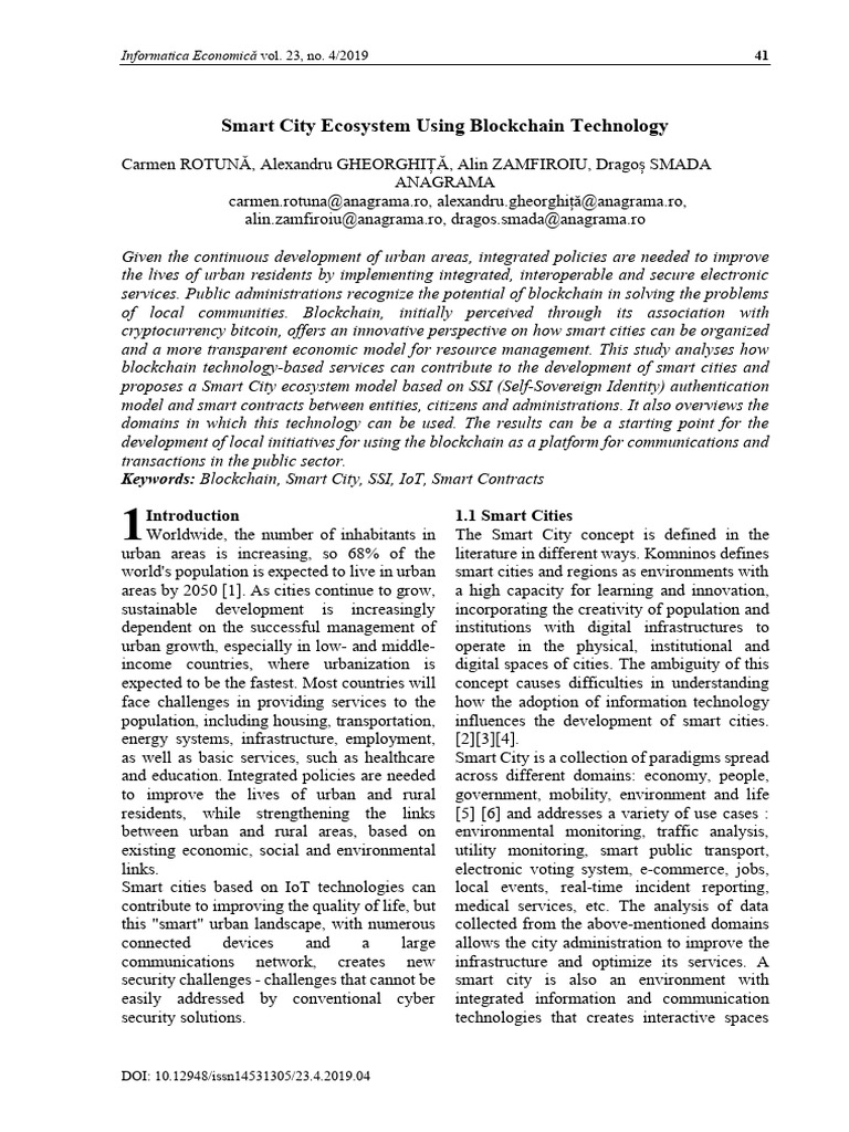 Blockchain for Smart City Development | PDF | Internet Of Things | City