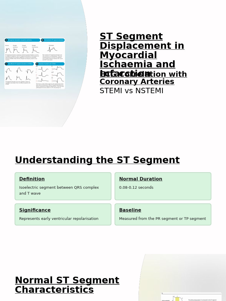ST Segment Displacement in Myocardial Ischaemia and Infarction | PDF ...