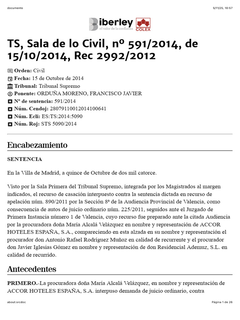 Sts 1 | PDF | Sentencia (ley) | Caso de ley
