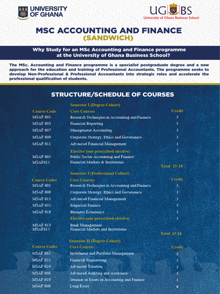 MSc Accounting and Finance Course Structure | PDF | Accounting | Economies