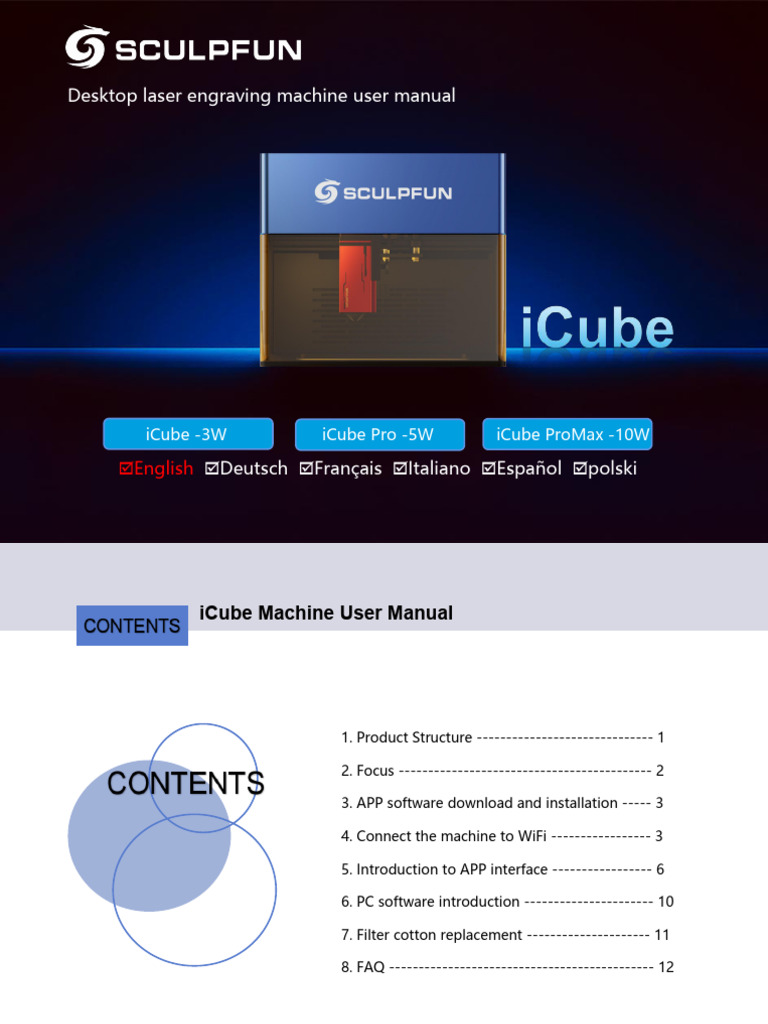iCube Laser Engraver User Manual | PDF | Mobile App | Wi Fi