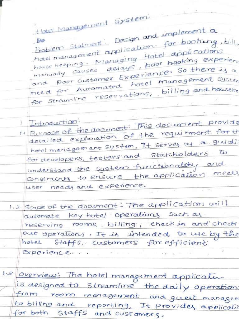 Hotel Management System SRS | PDF | Computer Science | Systems Engineering