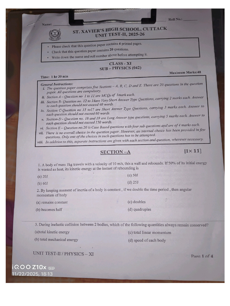 Unit Test 2 Physics | PDF