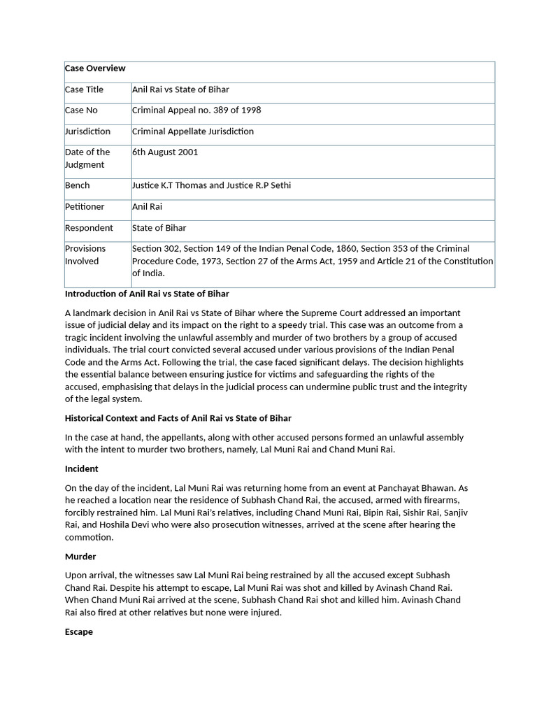 Anil Rai | PDF | Judgment (Law) | Crimes