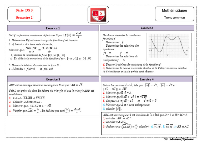 Exercices de mathématiques avancées | PDF | Triangle | Mathématiques ...
