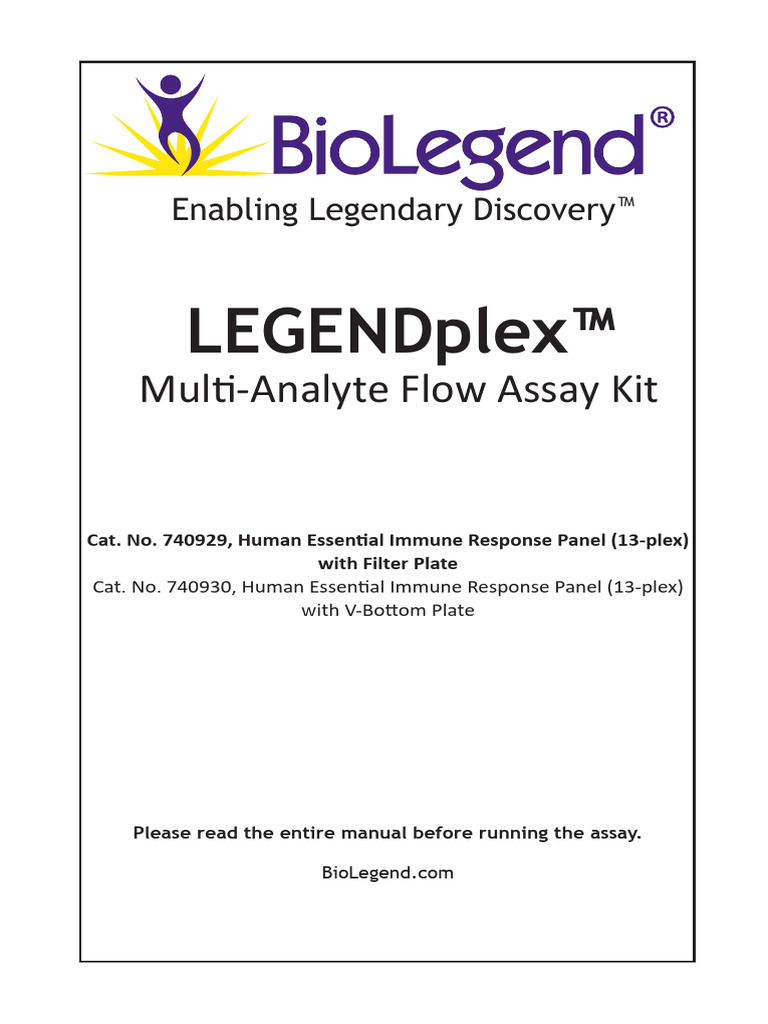 LEGENDplex™ Human Cytokine Assay Kit | PDF | Immune System | Blood Plasma