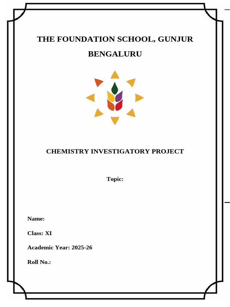 G11 - Chemistry Project Sample | PDF