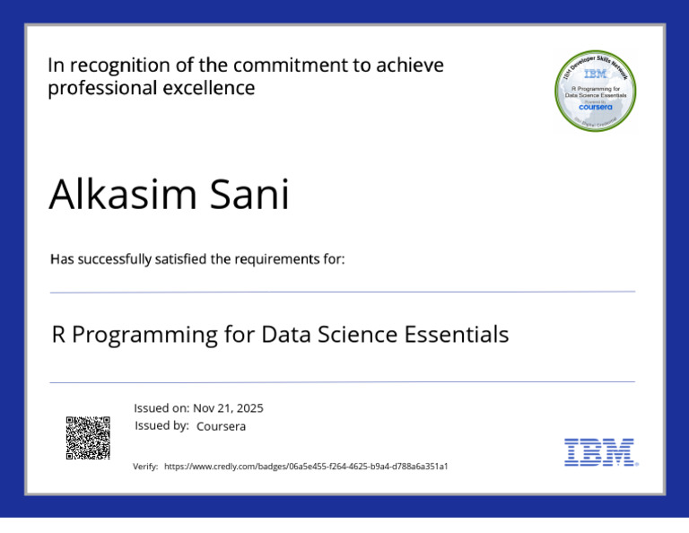 R Programming Essentials Certificate | PDF