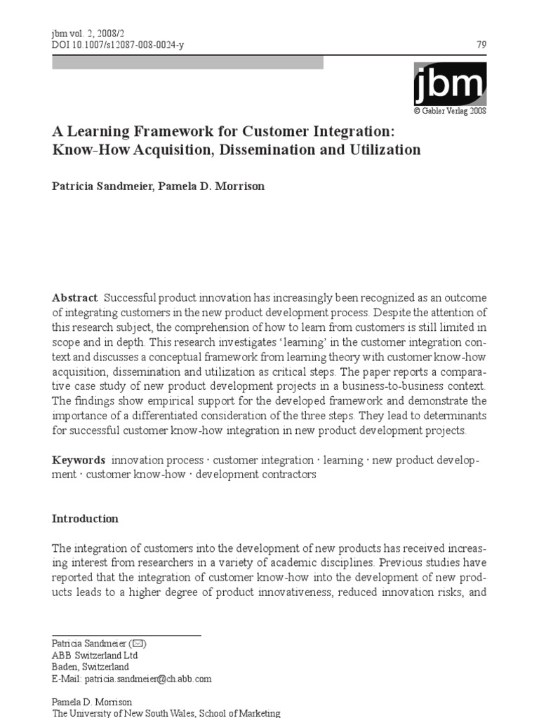 A Learning Framework For Customer Integration | PDF | Prototype | New ...