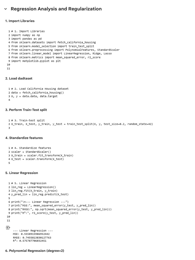 Regression Analysis with Ridge and Lasso | PDF | Mean Squared Error ...