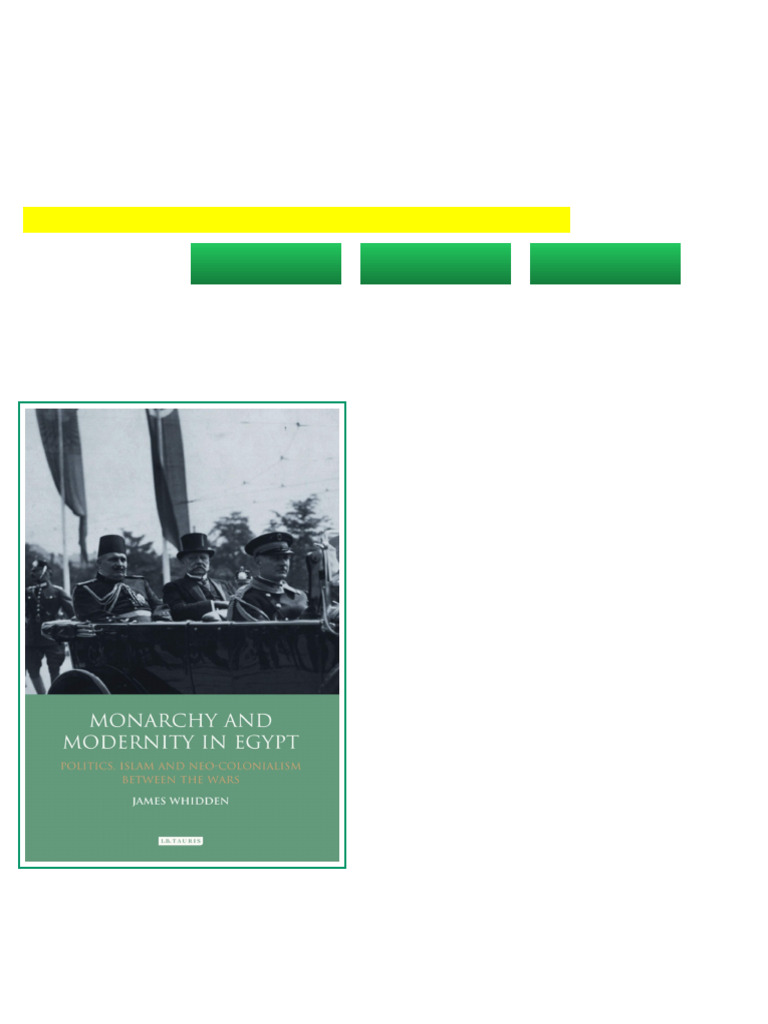 Monarchy and Modernity in Egypt First Edition James Whidden online ...