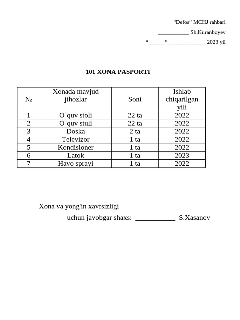 Xona Mudirligi | PDF