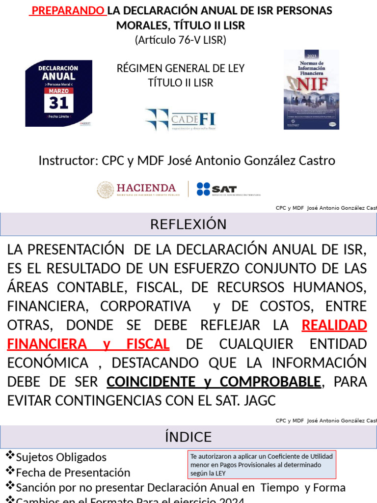 Guía para la Declaración Anual de ISR 2024 | PDF | Impuesto sobre la ...