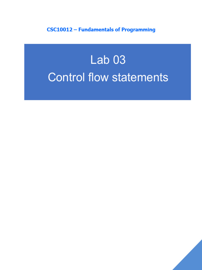W03 Req Control Flow Statements | PDF