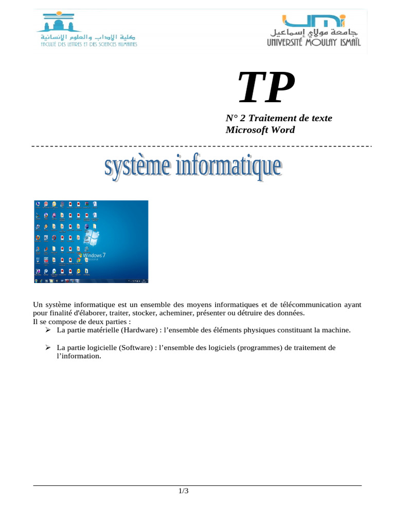 Introduction à Microsoft Word et ses fonctions | PDF | Informatique ...