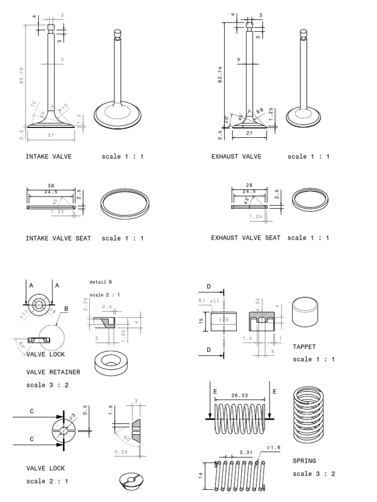 Intake Valve Scale 1: 1 Exhaust Valve Scale 1: 1 | PDF