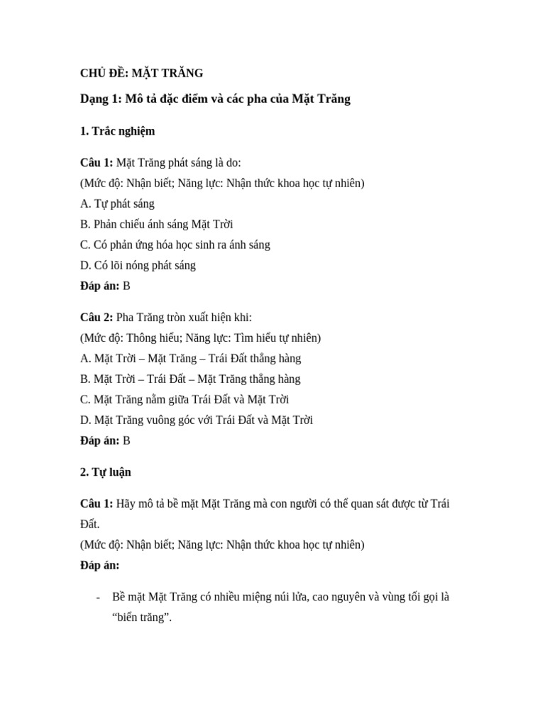 Bai Tap Mat Trang Dung Sai | PDF