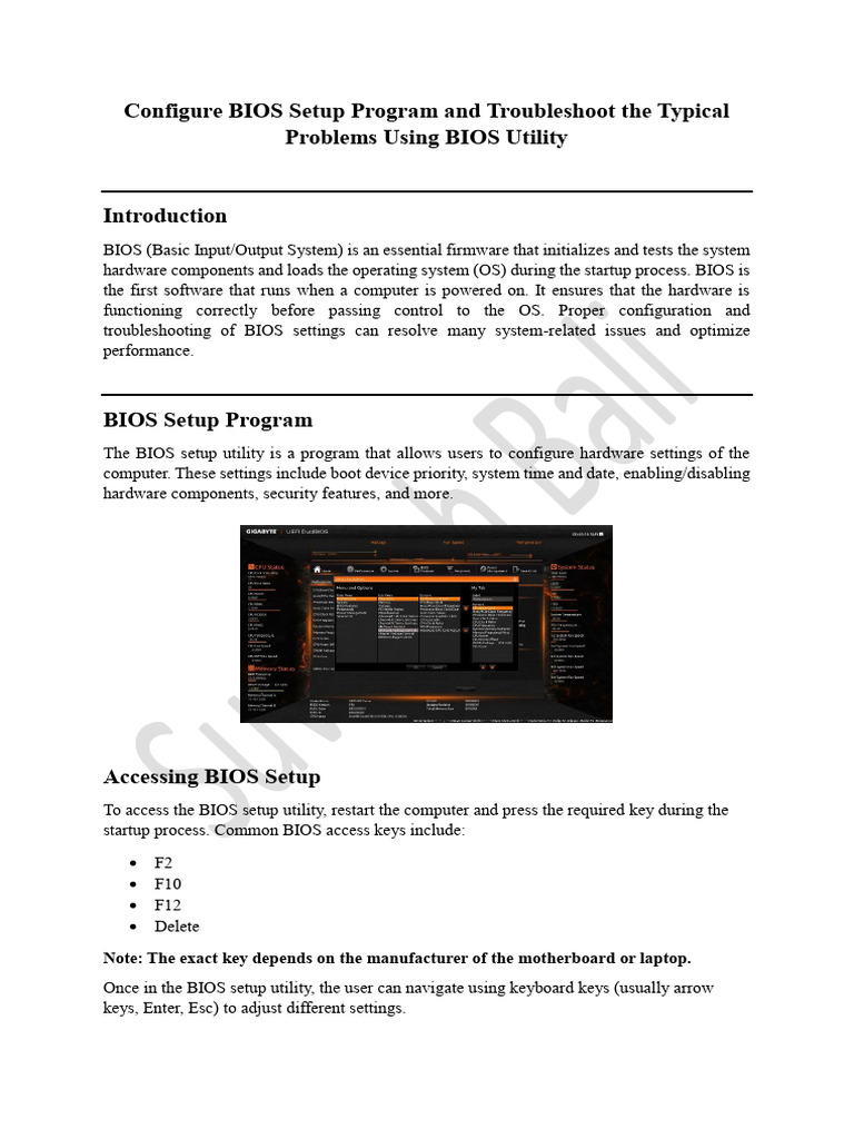 BIOS Setup: Configuration & Troubleshooting | PDF | Bios | Booting