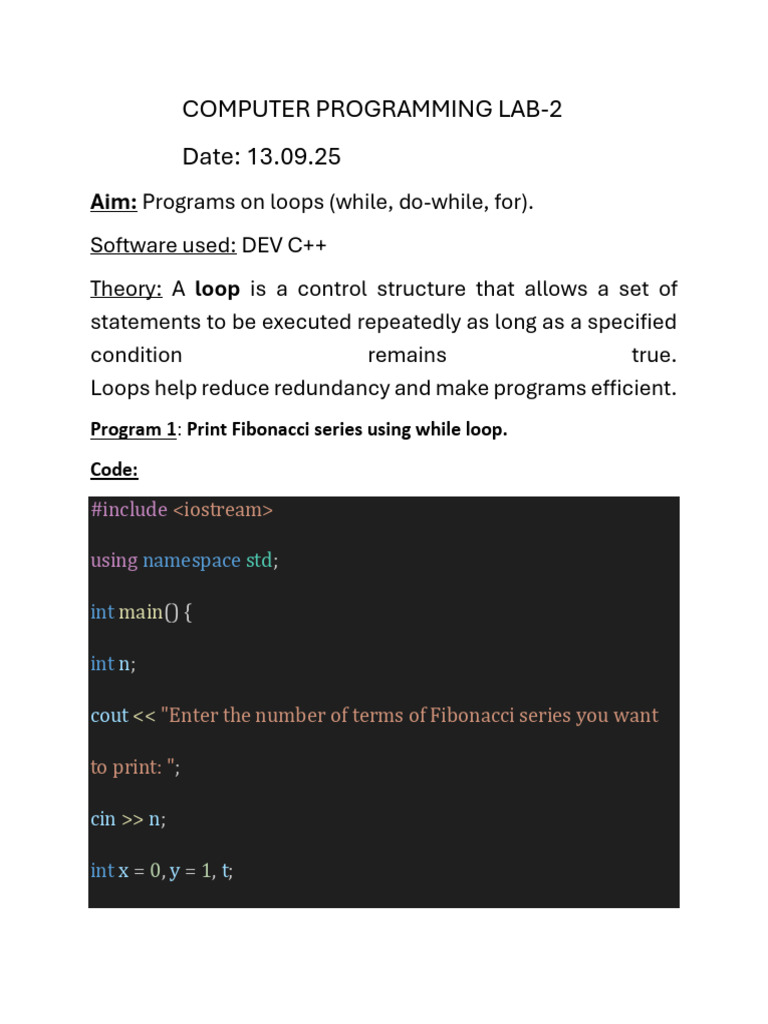 Cplab 2 | PDF
