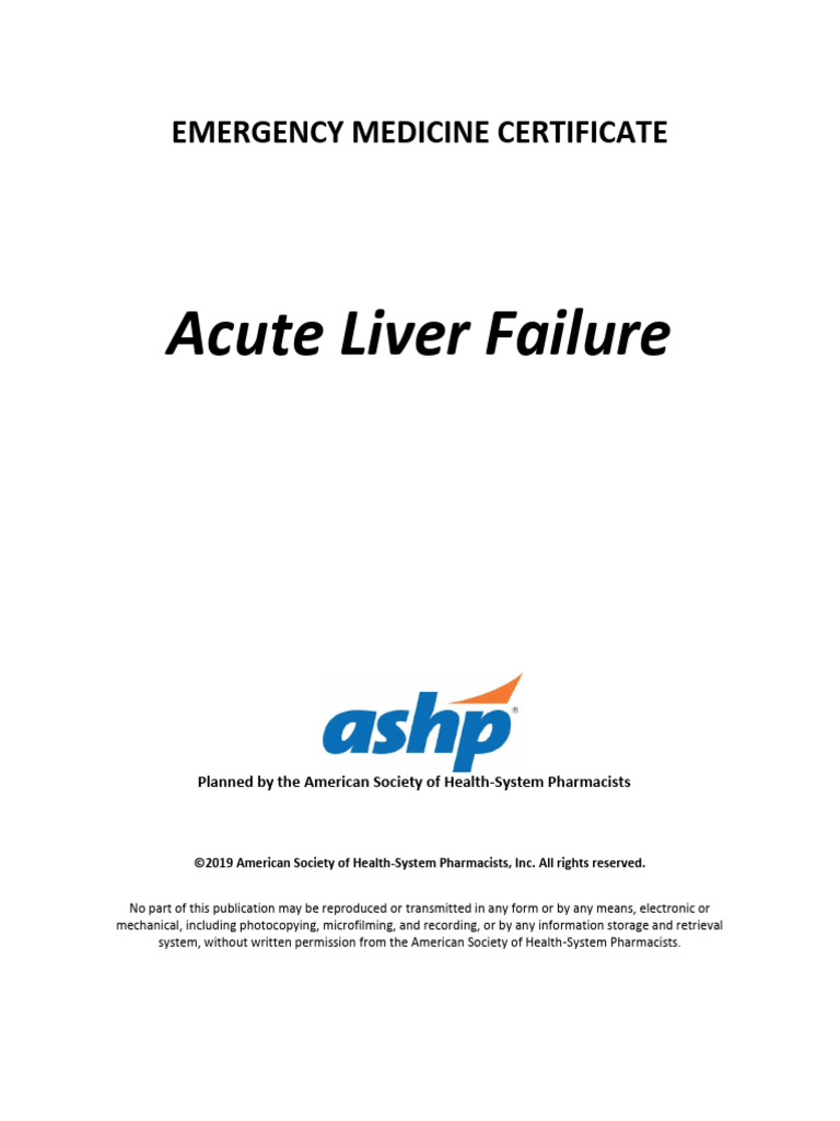 Acute Liver Failure | PDF | Hepatitis | Alanine Transaminase