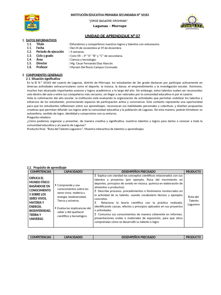 Ua07 Cyt 3ro PDF Aprendizaje Evaluaci n