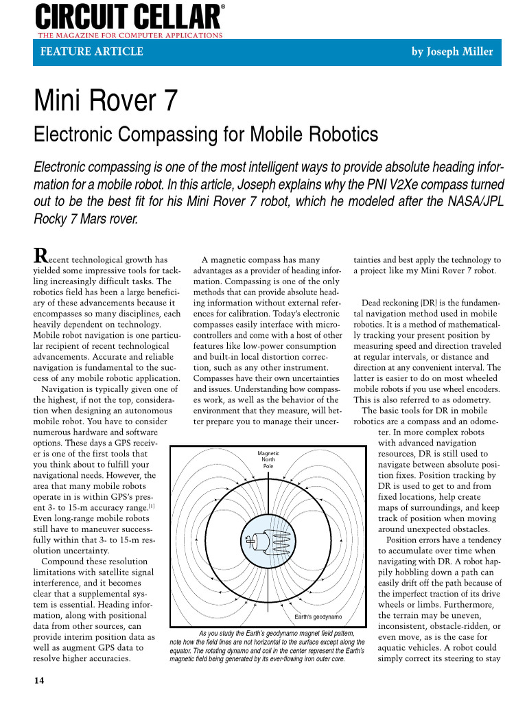 Electronic Compassing For Mobile Robotics | PDF | Gyroscope | Magnetometer