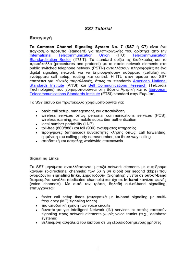Ss7 Tutorial | PDF