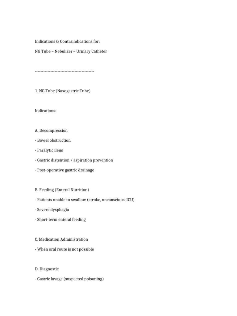 Indications Contraindications | PDF | Clinical Medicine | Medical ...
