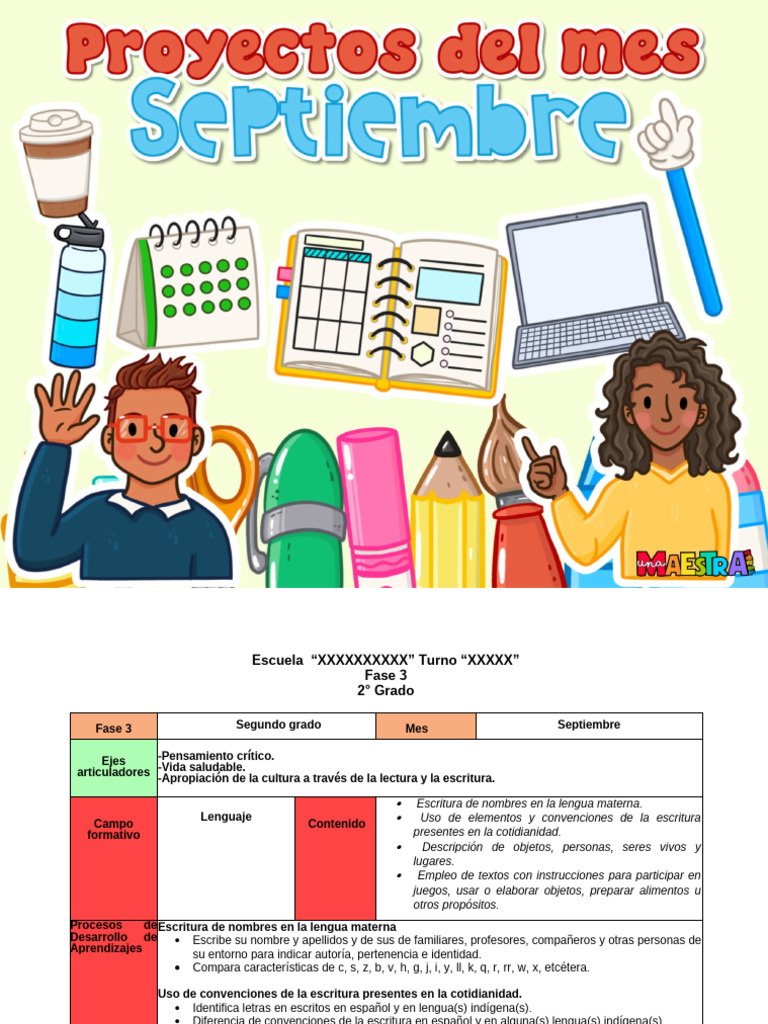 Aprendizajes de 2° Grado en Septiembre | PDF | Salón de clases | Escritura