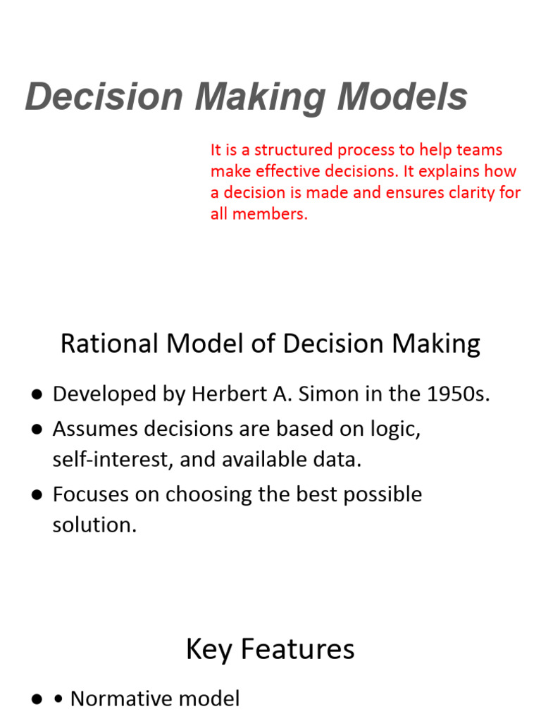 Effective Decision-Making Models Explained | PDF | Decision Making ...