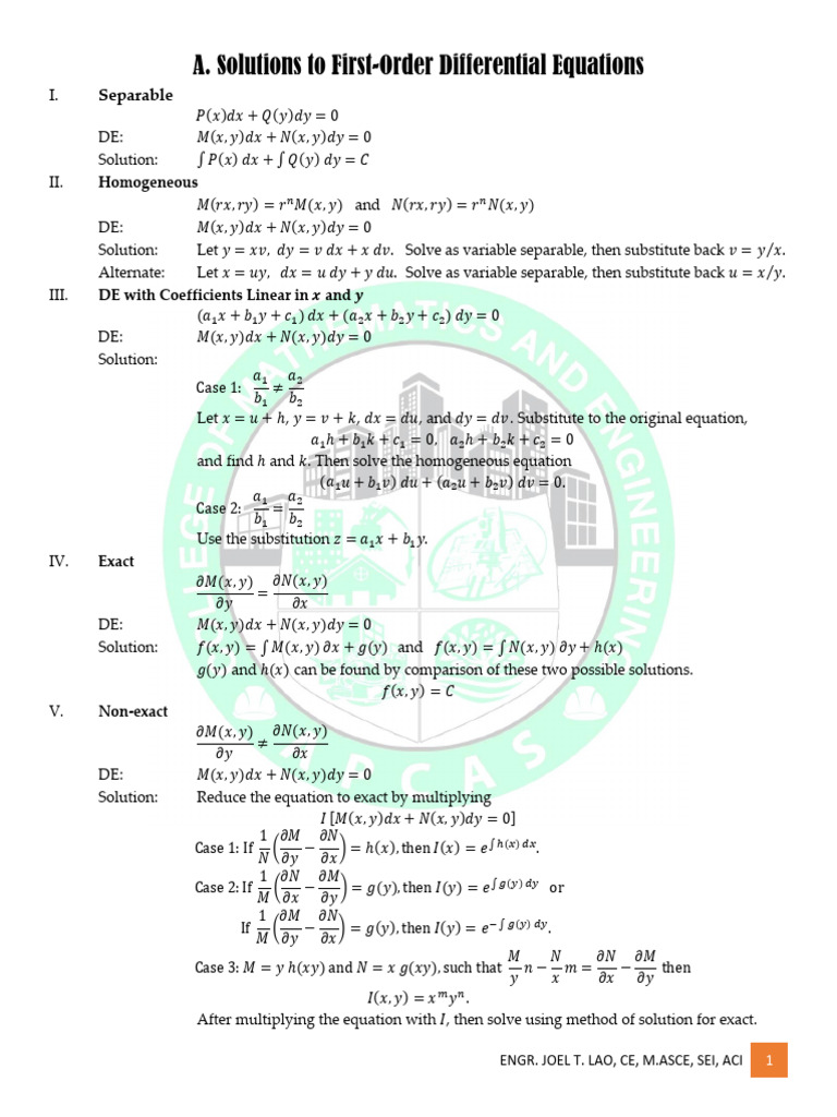 Differential Equations Solutions Guide | PDF | Mathematical Analysis ...