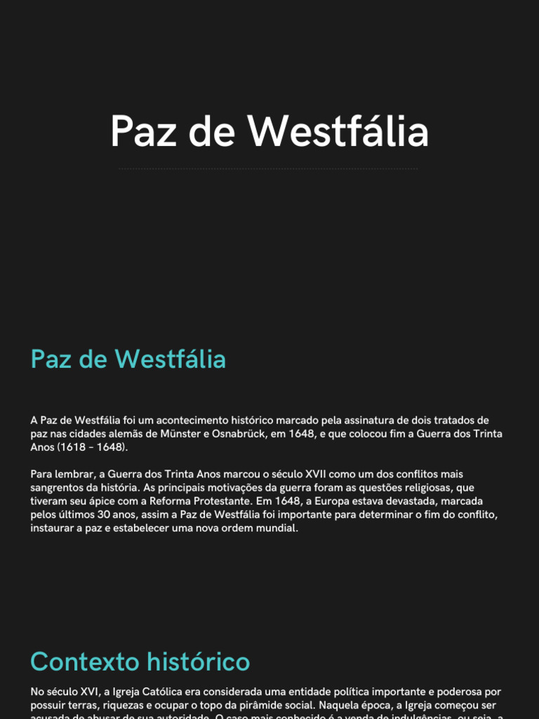 Paz de Westfália | PDF | Estado | Protestantismo