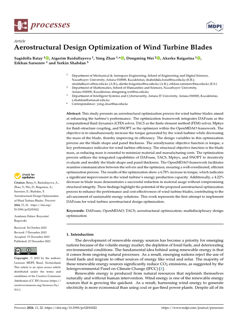 Aerostructural Design Optimization of Wind Turbine | PDF | Wind Power ...