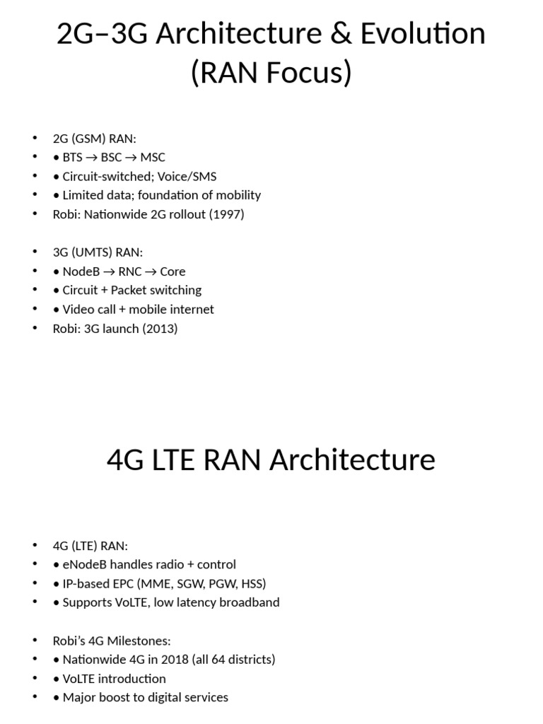 2G to 5G RAN Architecture Overview | PDF