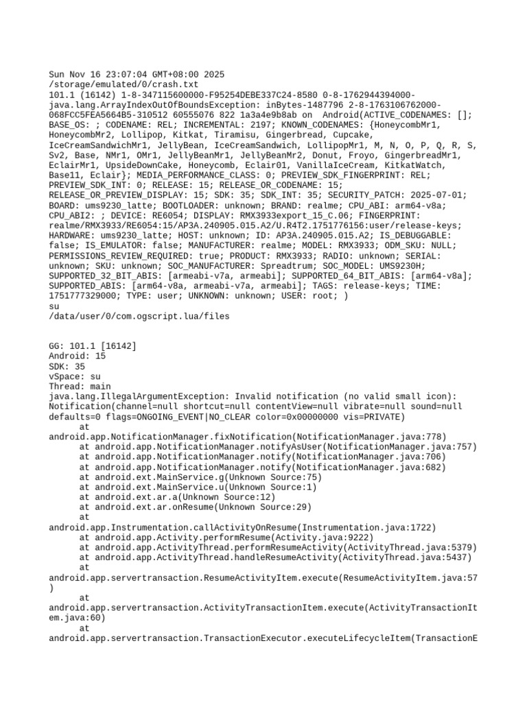 Android Crash Log Analysis Report | PDF | Android (Operating System ...