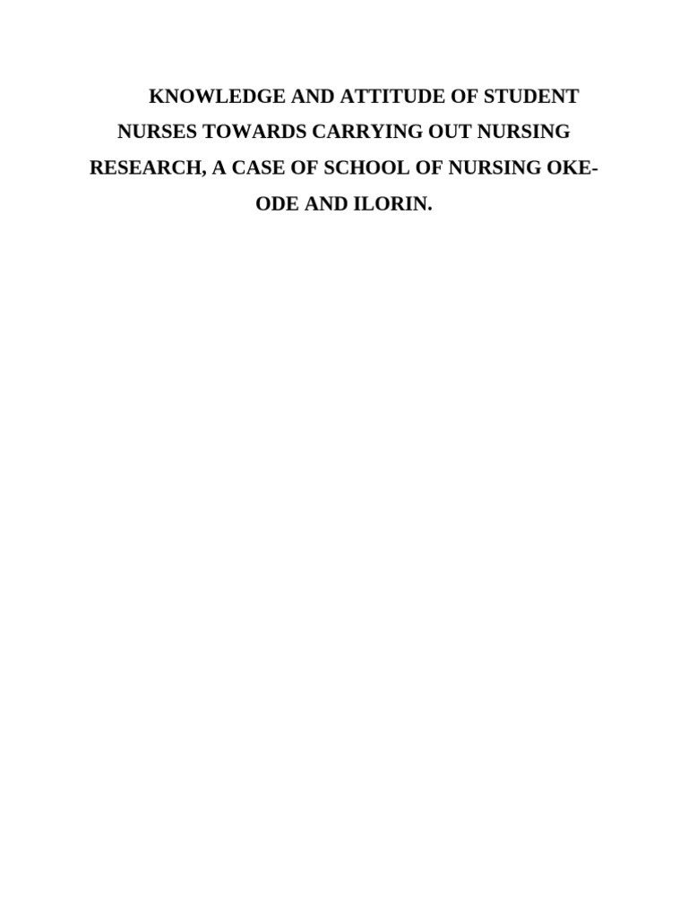 Knowledge and Attitude of Student Nurses | PDF | Experiment | Chi ...