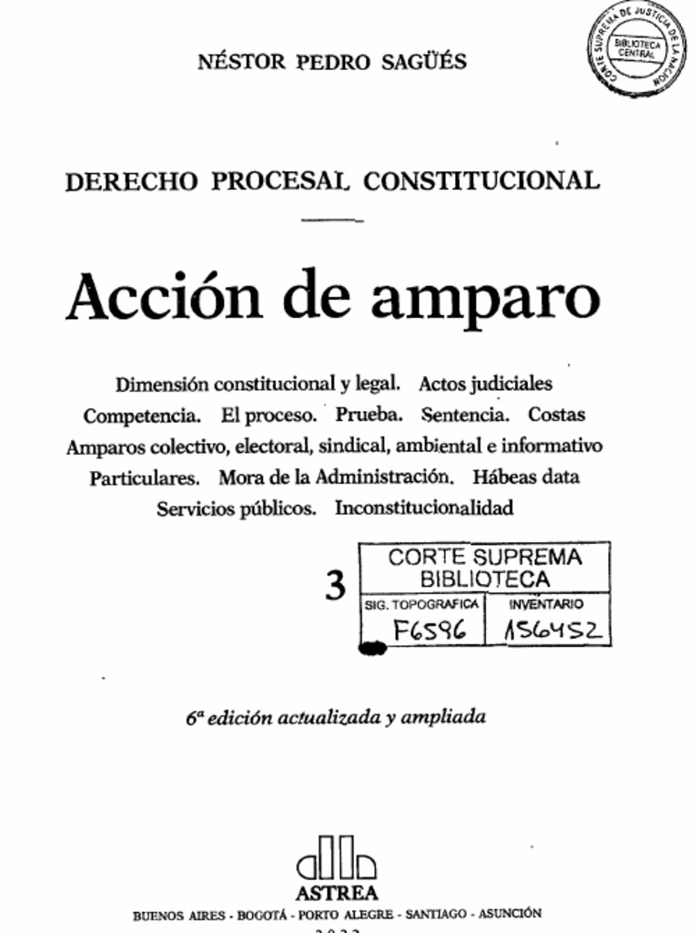 Acción de Amparo en Derecho Procesal | PDF | Caso de ley | Ley politica
