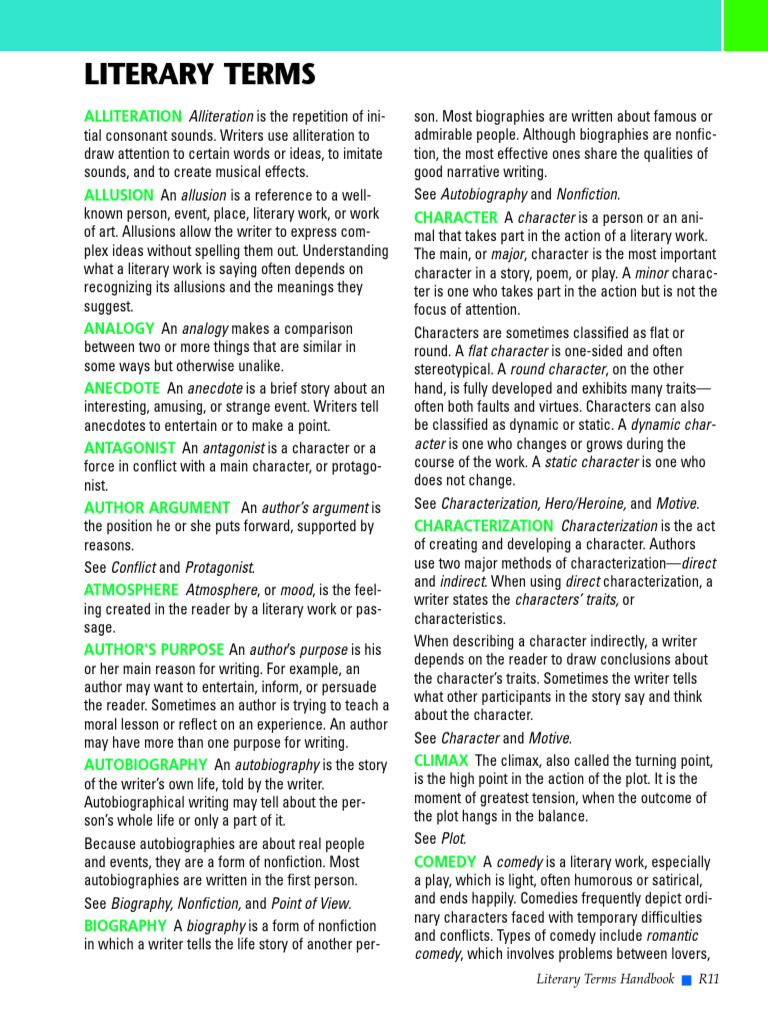 Essential Literary Terms Explained | PDF | Poetry | Narration