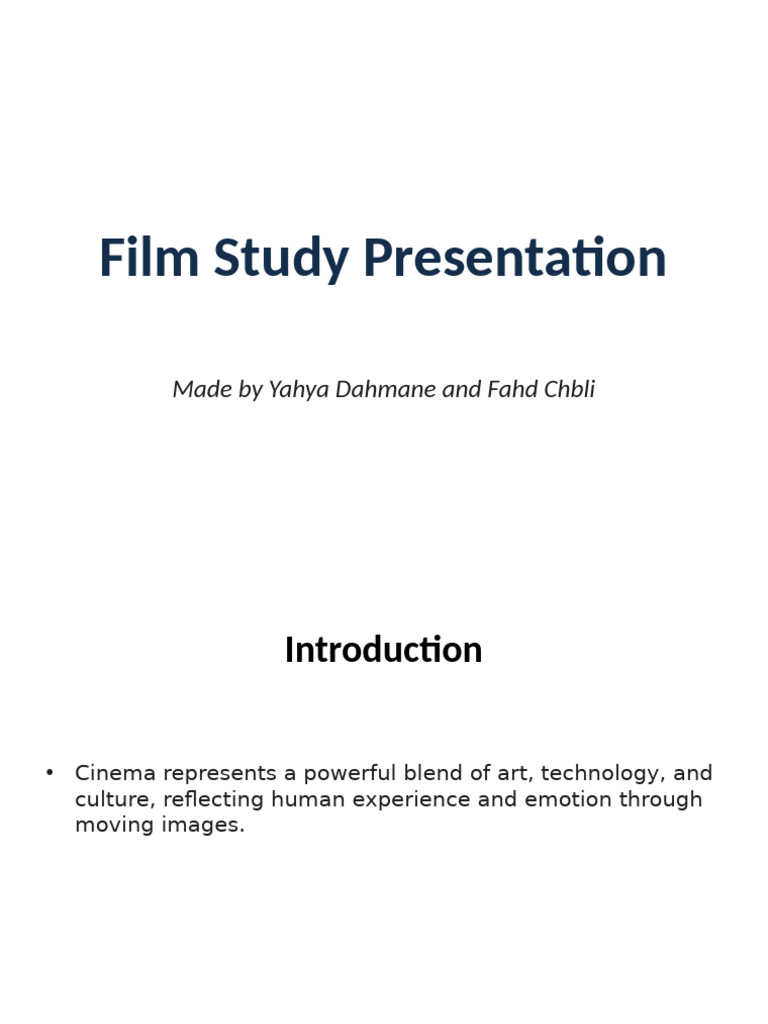Film Study Presentation | PDF