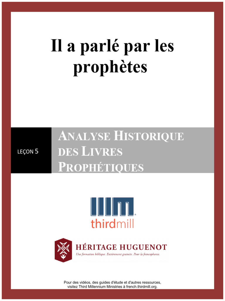 Analyse historique des livres prophétiques | PDF | Royaume de Juda ...