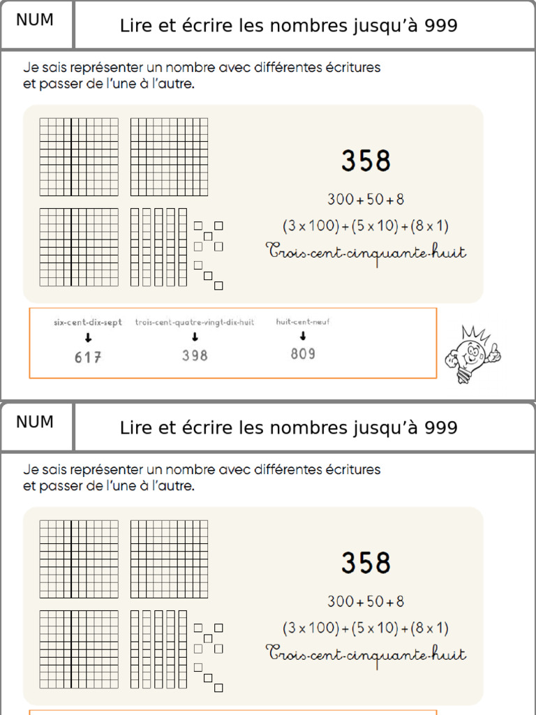 NUM8 Ecrire Des Nombres | PDF