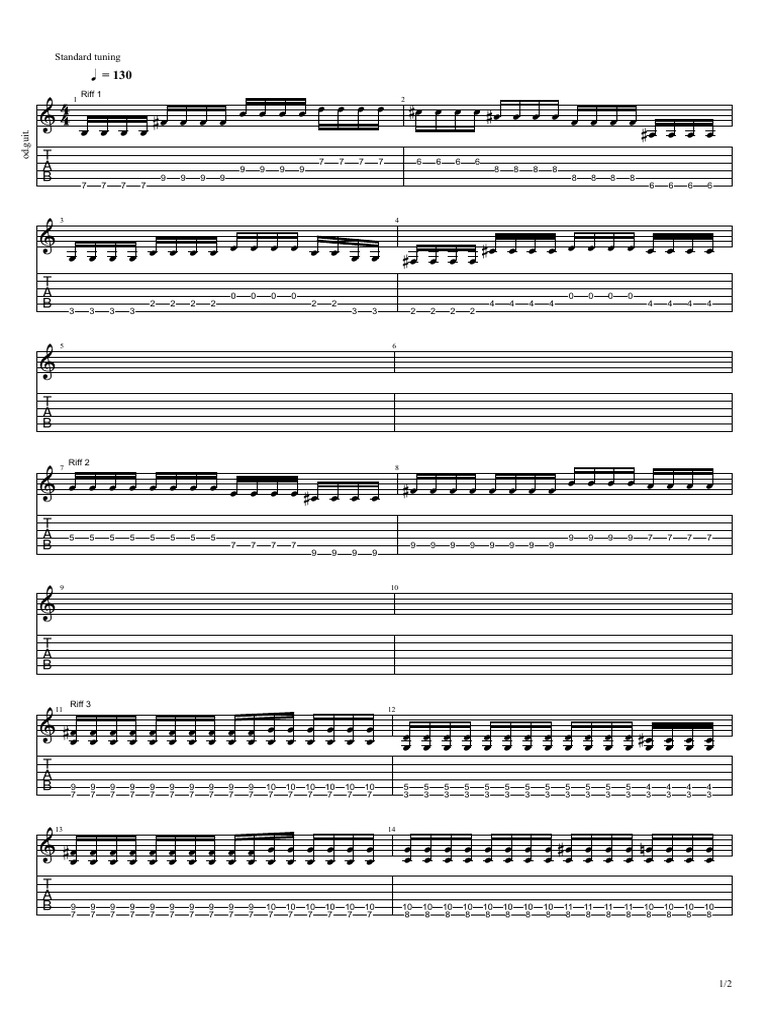 Guitar Riffs in Standard Tuning | PDF
