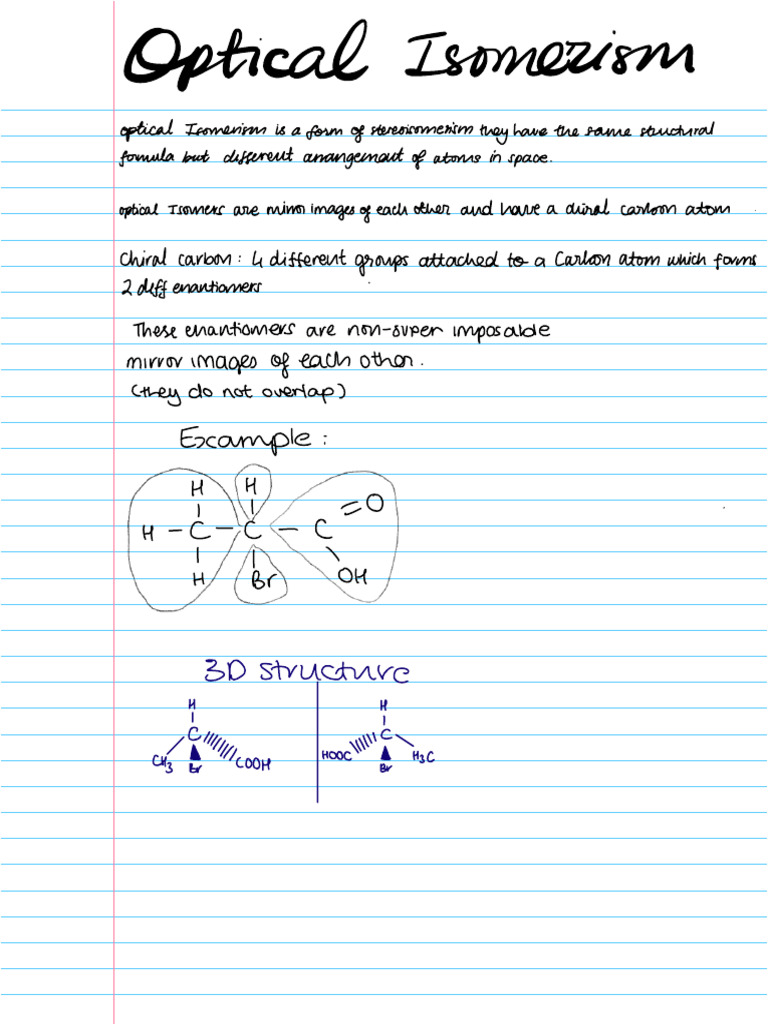 Optical Isomerism Revision Notes | PDF